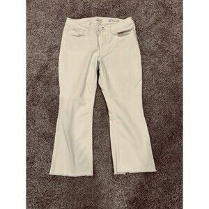 J. Jill Kick Flare warm white denim ankle jeans size 8 summer classic flirty